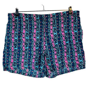 Winners Men Sz Large Vintage Swim‎ Trunks Lined Pockets Blue Abstract